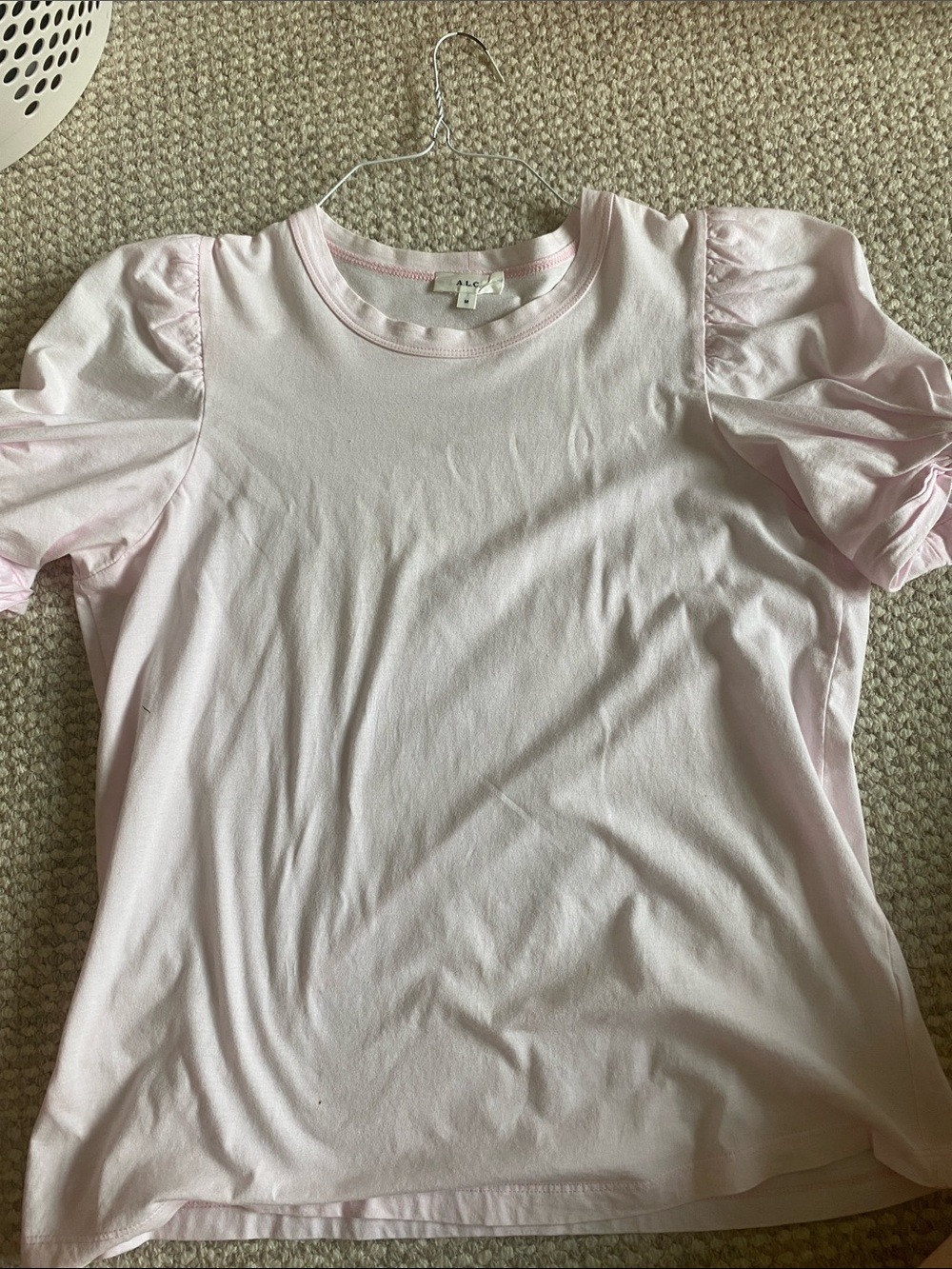 A.L.C. Light Pink Puff Sleeve Crew Tee